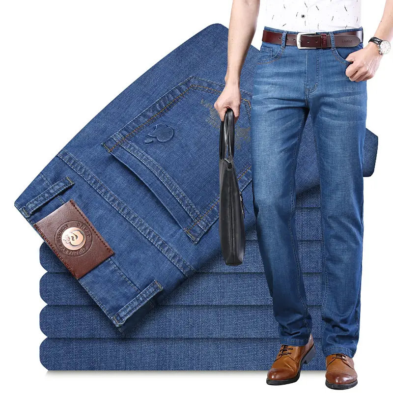Men's Blue Jeans Spring Summer Loose High Waist Cross Border Wholesale - Image 4