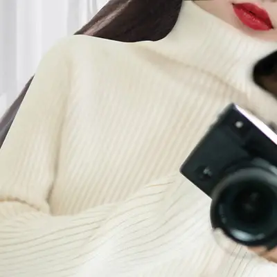 Women Black Thick Turtleneck Sweater Autumn Winter - Image 8