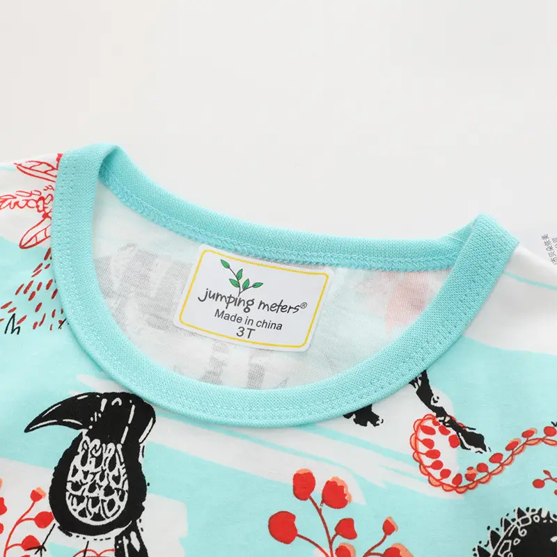 Boys T-Shirt with Dinosaur & Bird Print Light Blue - Image 3