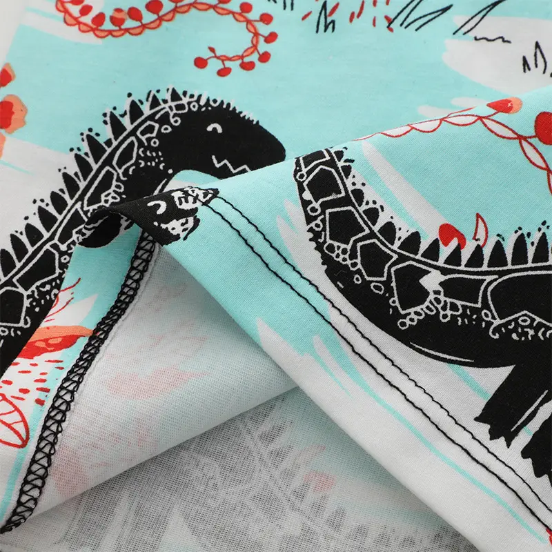 Boys T-Shirt with Dinosaur & Bird Print Light Blue - Image 5