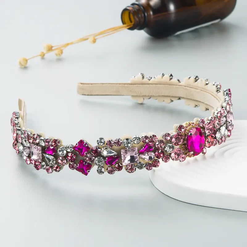 Baroque Crossbody Hairband with Red Embellishments - Image 3