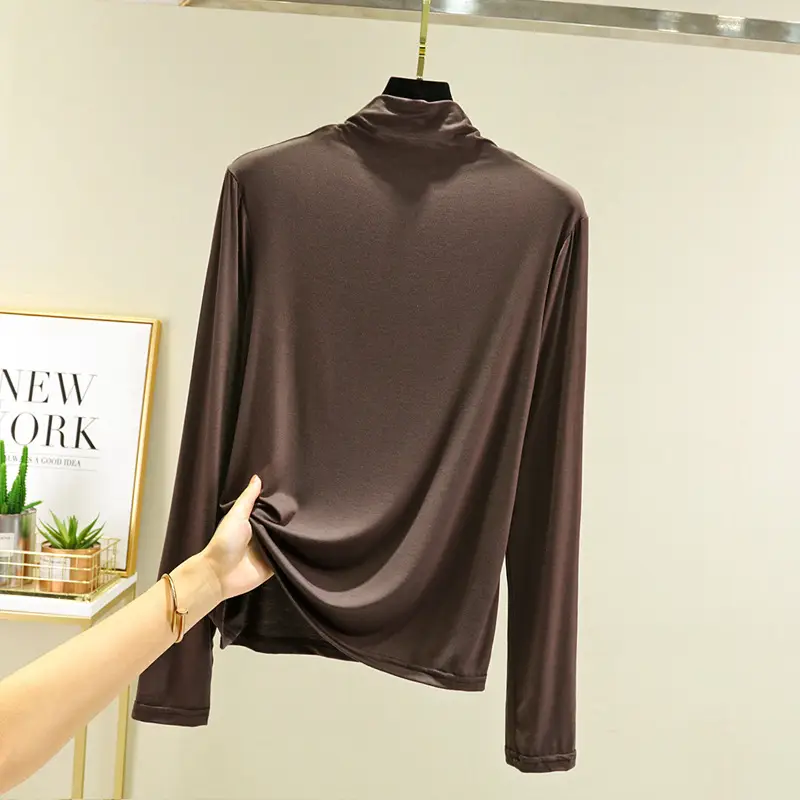 Women's Pink Half Turtleneck Slim Fit Top - Image 12