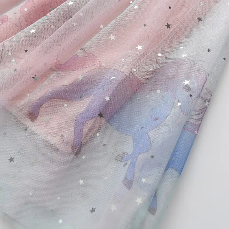 Pink Starry Mesh Dress for Girls - Image 4