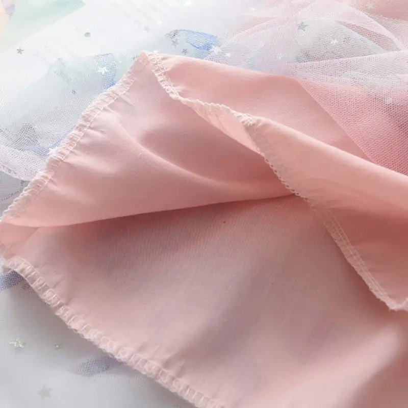 Pink Starry Mesh Dress for Girls - Image 5