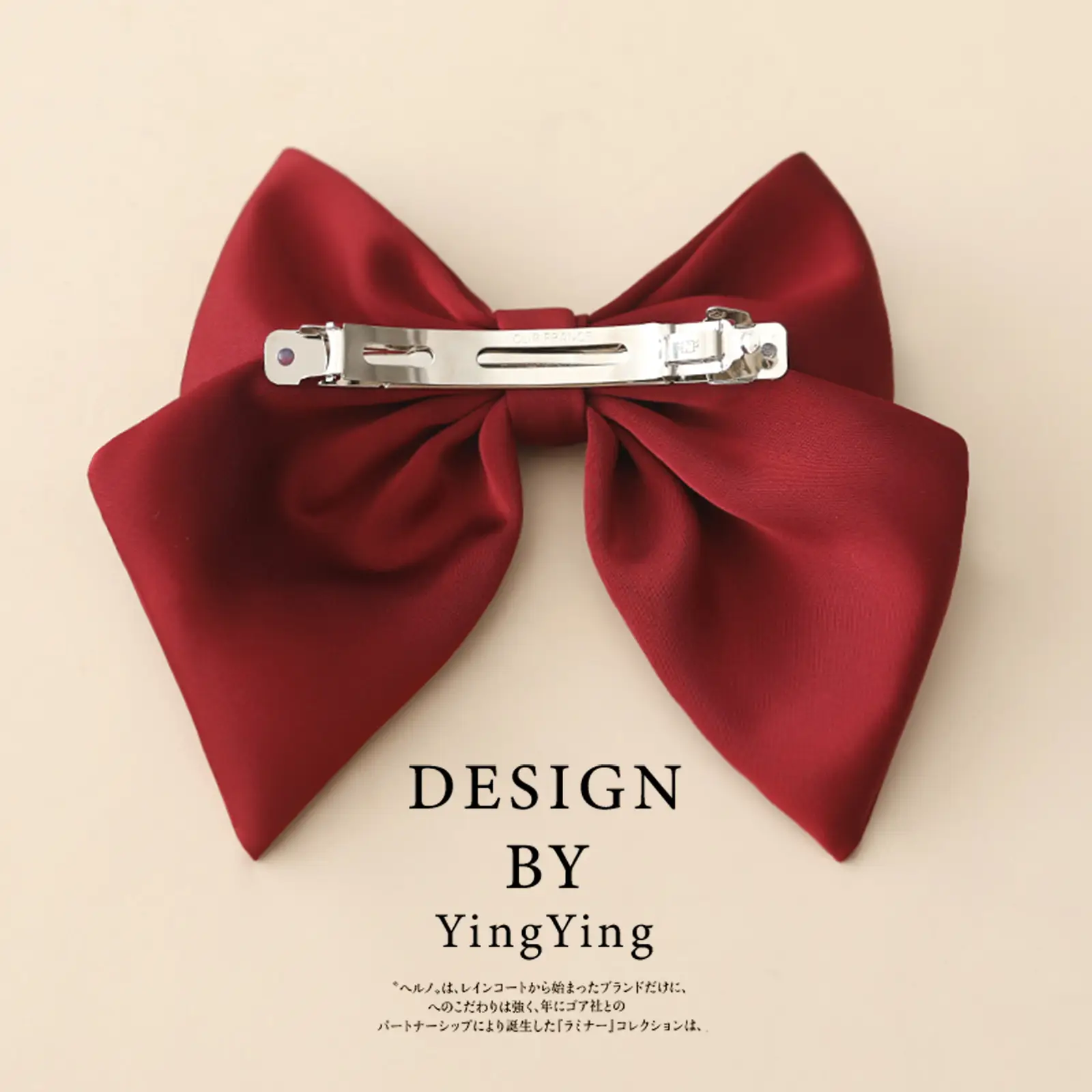 Satin Bow Hair Clips for Women Red Black Large Size