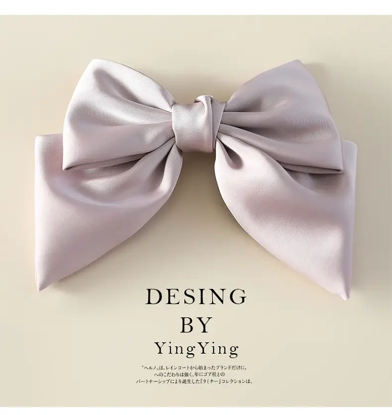 Satin Bow Hair Clips for Women Red Black Large Size — feature 10