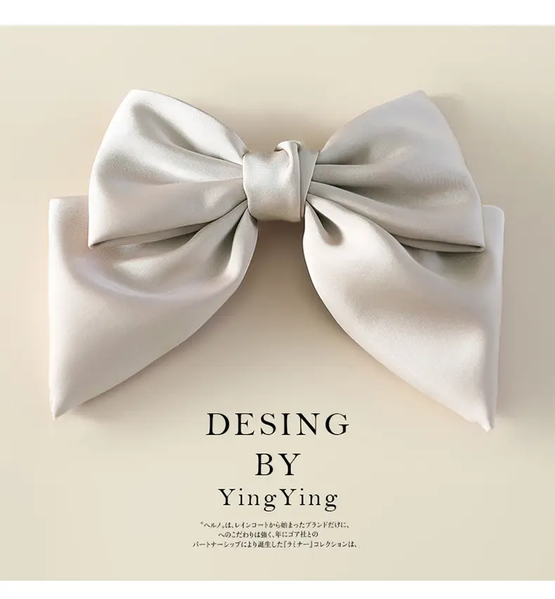 Satin Bow Hair Clips for Women Red Black Large Size — feature 11
