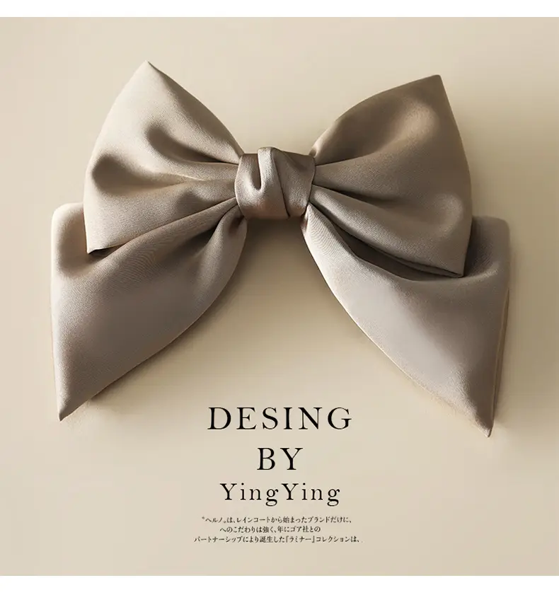 Satin Bow Hair Clips for Women Red Black Large Size — feature 12
