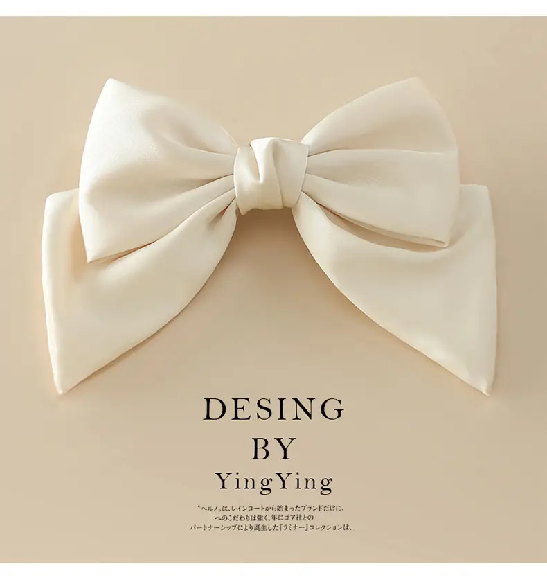 Satin Bow Hair Clips for Women Red Black Large Size — feature 13