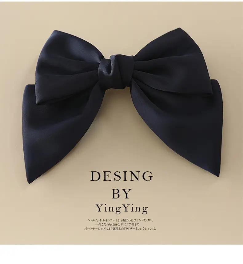 Satin Bow Hair Clips for Women Red Black Large Size — feature 15
