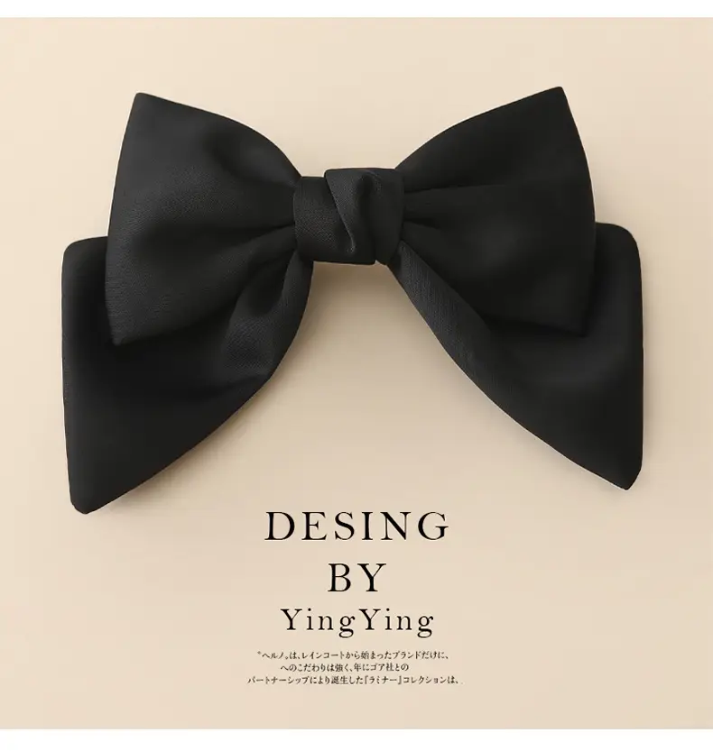 Satin Bow Hair Clips for Women Red Black Large Size — feature 7
