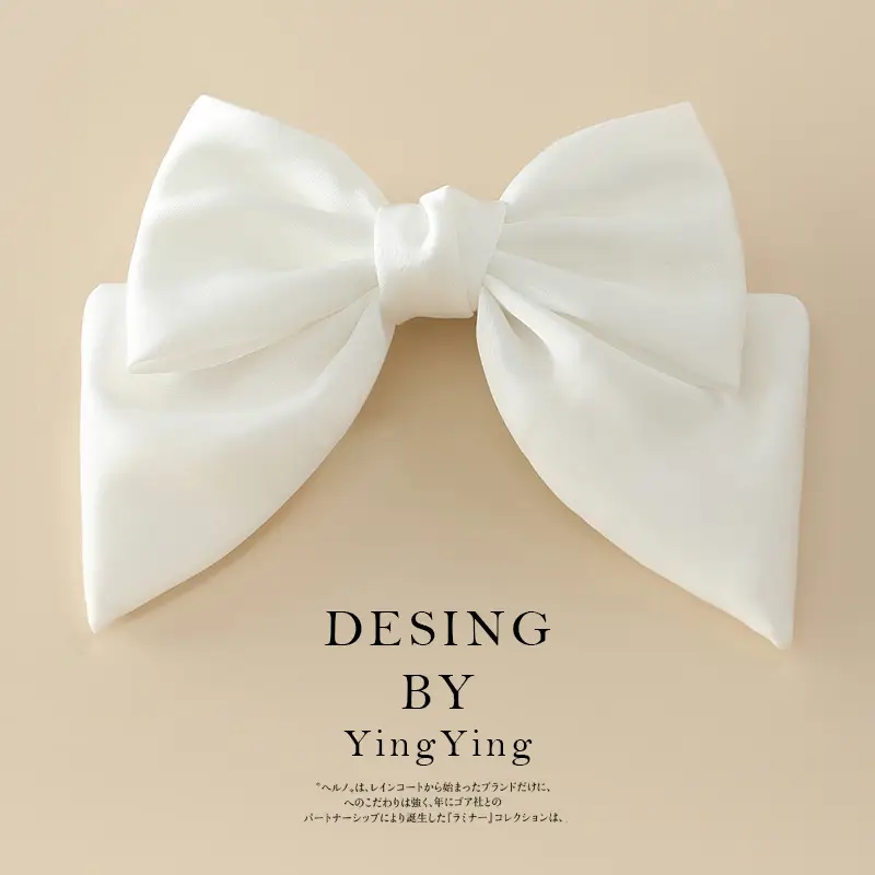 Satin Bow Hair Clips for Women Red Black Large Size