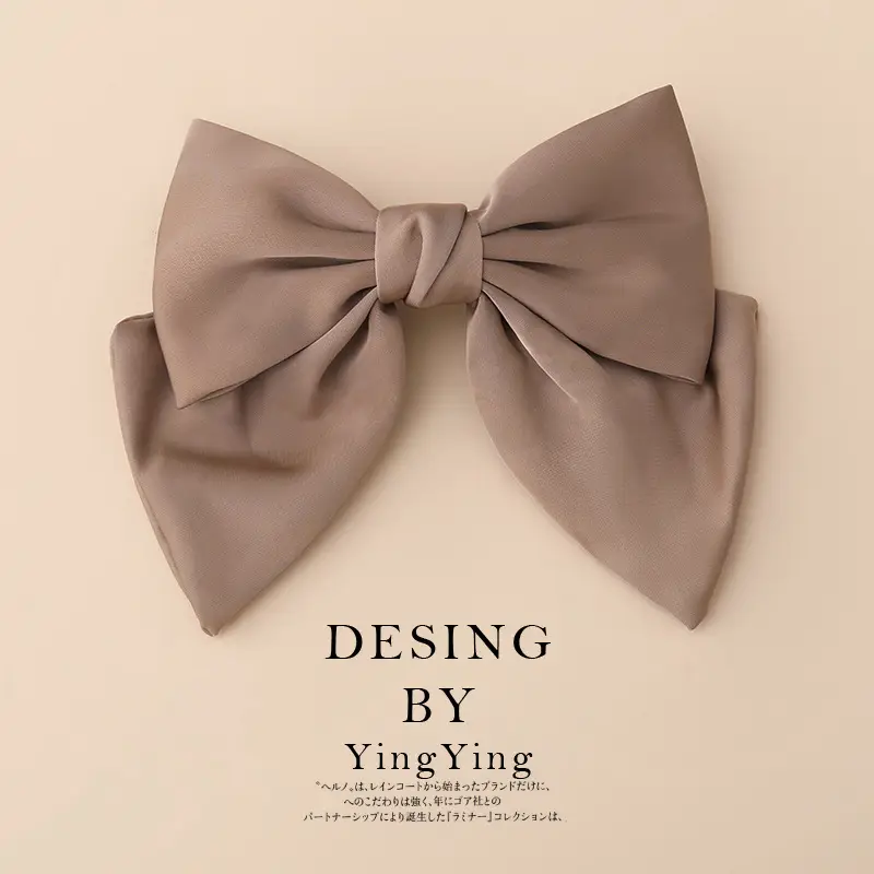 Satin Bow Hair Clips for Women Red Black Large Size