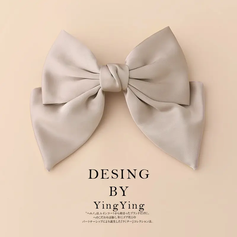 Satin Bow Hair Clips for Women Red Black Large Size