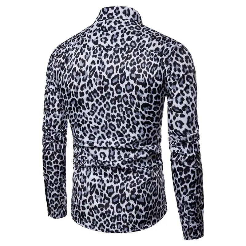 Men Leopard Print Long Sleeve Shirt Plus Size 2026 - Image 7