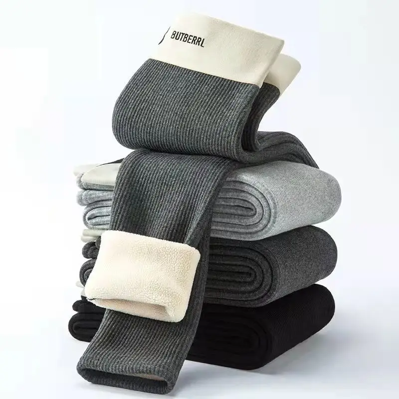 Women's Grey Fleece Leggings with Letter B Waistband - Image 11