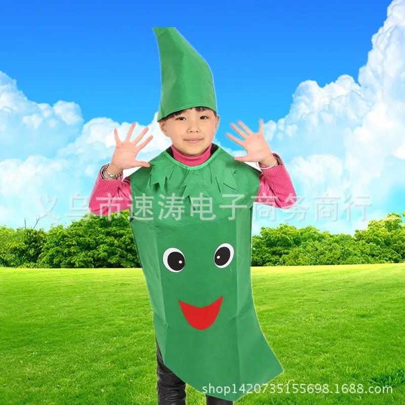 Children's Green Vegetable Costume Cabbage Catwalk Suit - Image 2