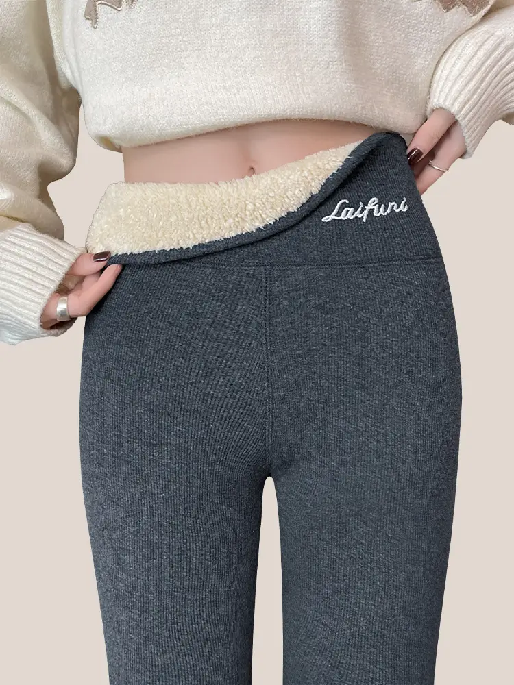 Lamb Velvet Leggings Women Winter Fleece Lined Plus Size - Image 8