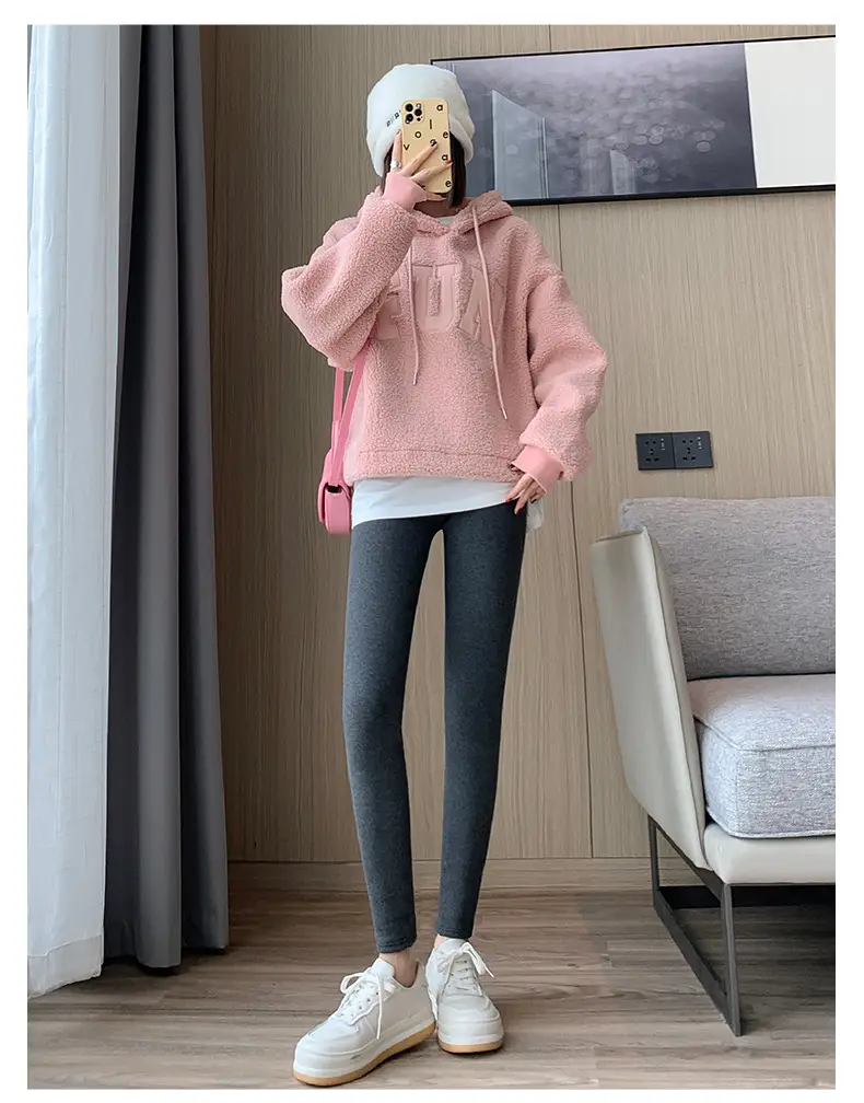 Lamb Velvet Leggings Women Winter Fleece Lined Plus Size — feature 26