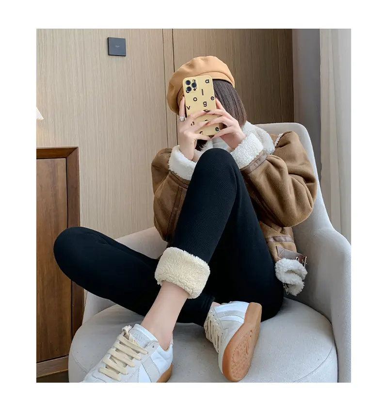Lamb Velvet Leggings Women Winter Fleece Lined Plus Size — feature 28