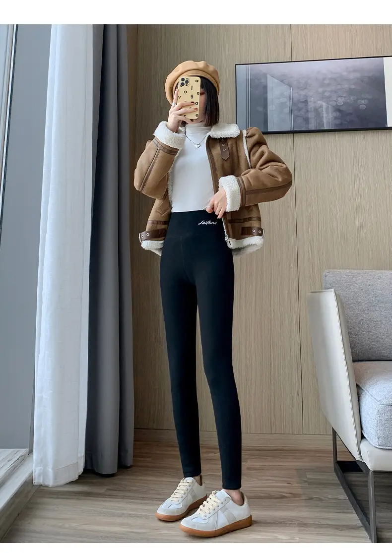Lamb Velvet Leggings Women Winter Fleece Lined Plus Size — feature 29