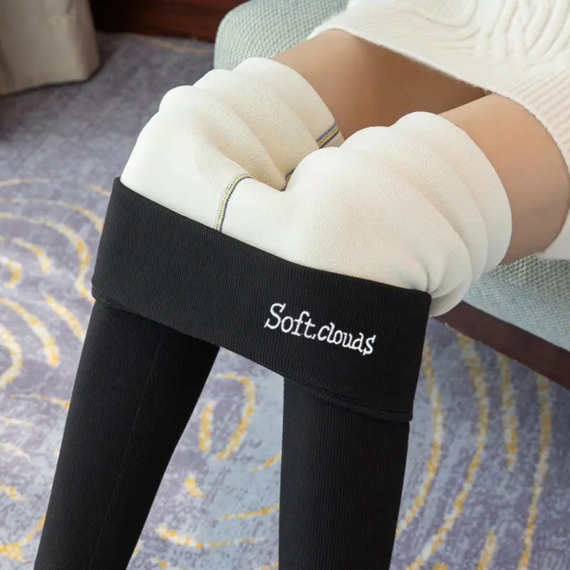 Lamb Velvet Leggings Women Winter Fleece Lined Plus Size - Image 4