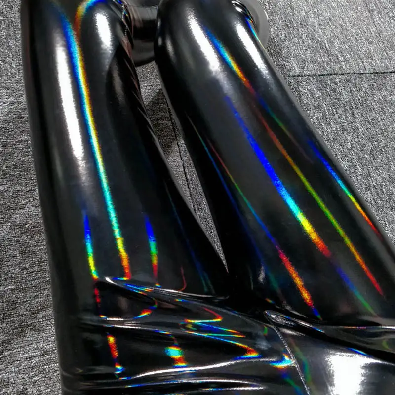 Mirror Color Leather Tight Pants Black - Image 5
