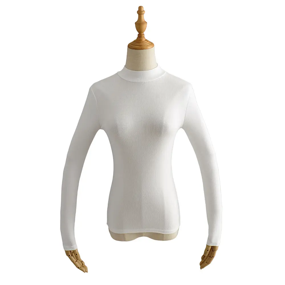 Women's Long Sleeve T-Shirt Grey Solid Color - Image 2