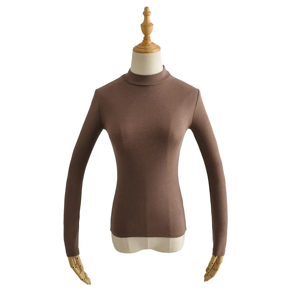 Women's Long Sleeve T-Shirt Grey Solid Color - Image 6