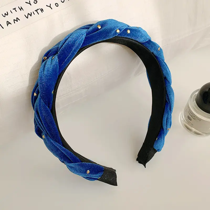 Autumn Winter Velvet Braided Hair Hoop Set - Image 2