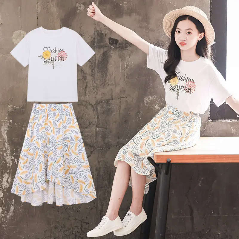 Girls Printed Skirt Set Summer 2024 - Image 2