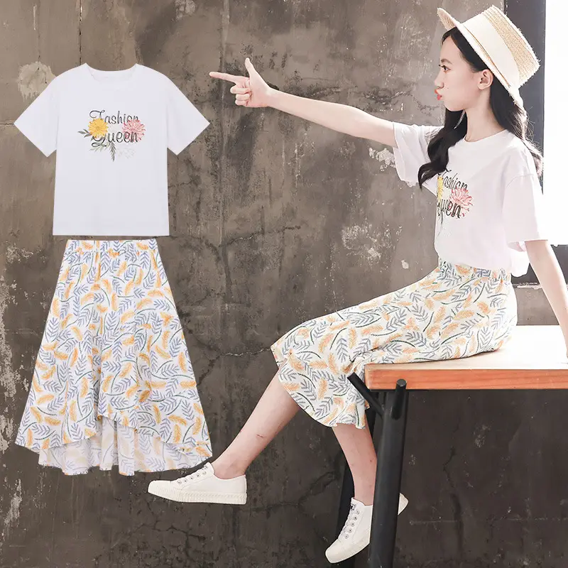 Girls Printed Skirt Set Summer 2024 - Image 3