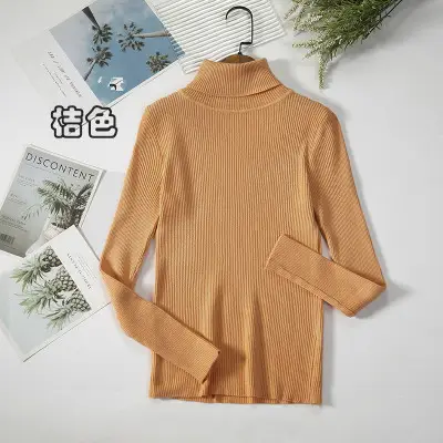 Women Grey Knit Turtleneck Long Sleeve Winter Sweater - Image 18
