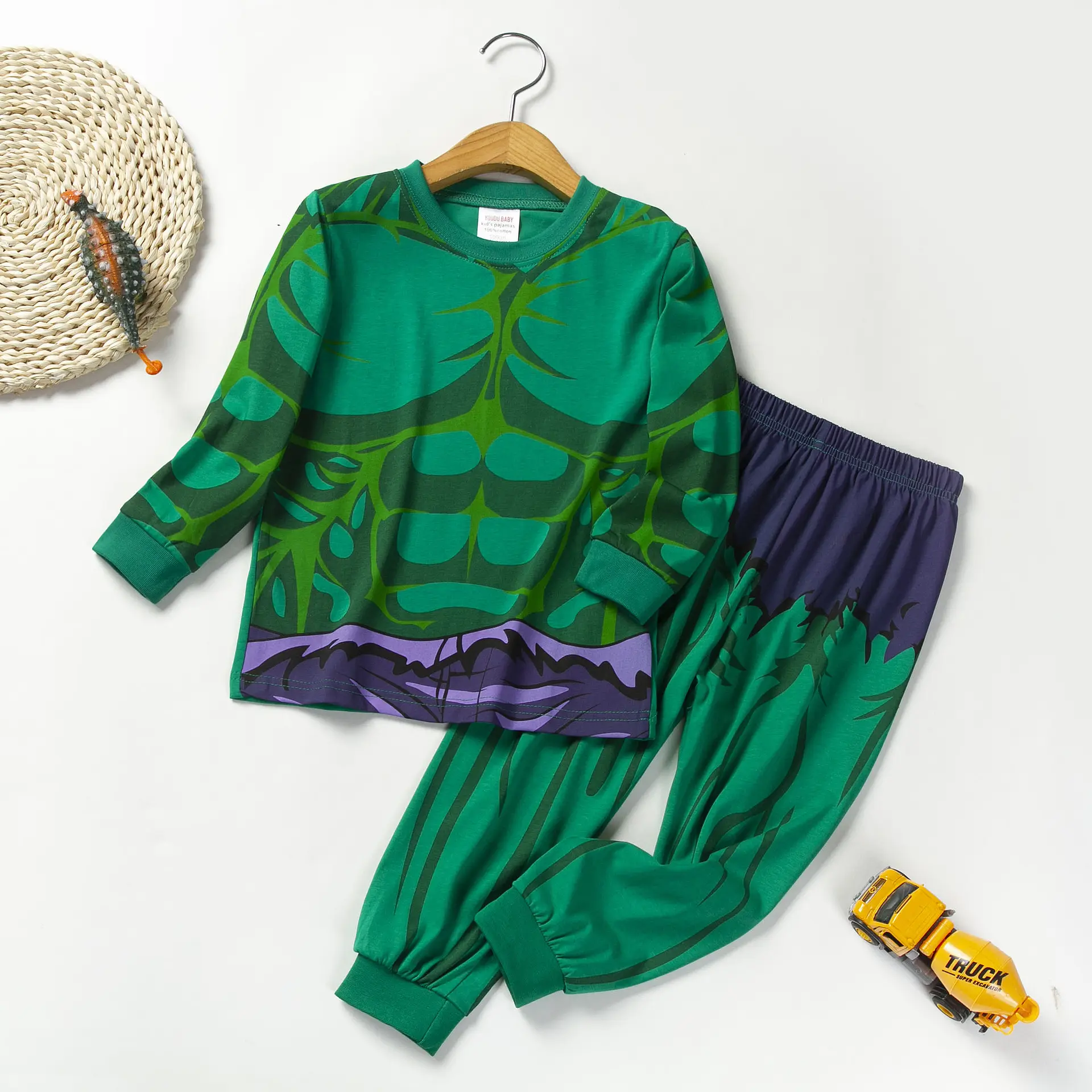 Children's Printed Long Sleeve Suit Yellow Blue Kids