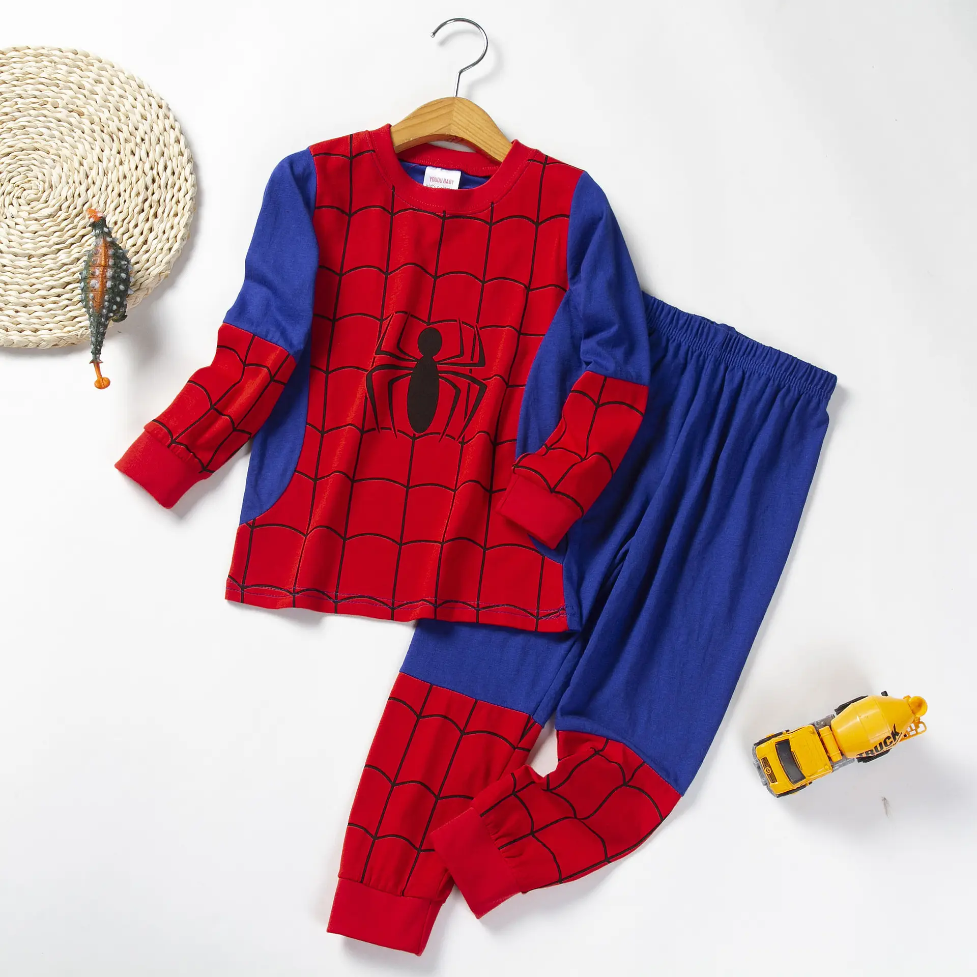 Children's Printed Long Sleeve Suit Yellow Blue Kids