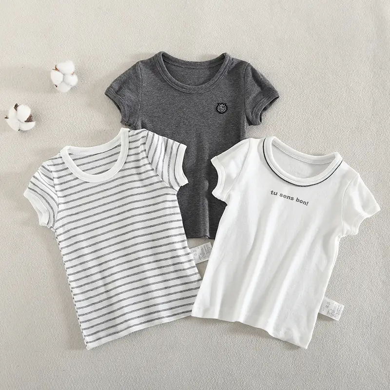 Children Summer T-Shirt Set 3 Pack Pure Cotton Middle Small - Image 3