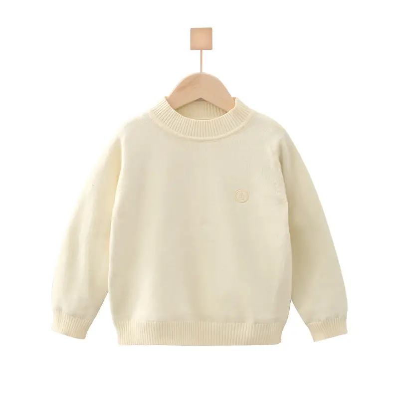Boys Girls Knit Sweater Cream Winter Top - Image 7