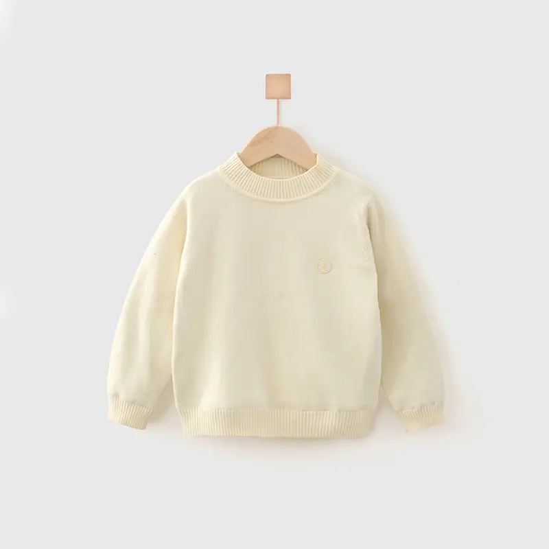 Boys Girls Knit Sweater Cream Winter Top - Image 2