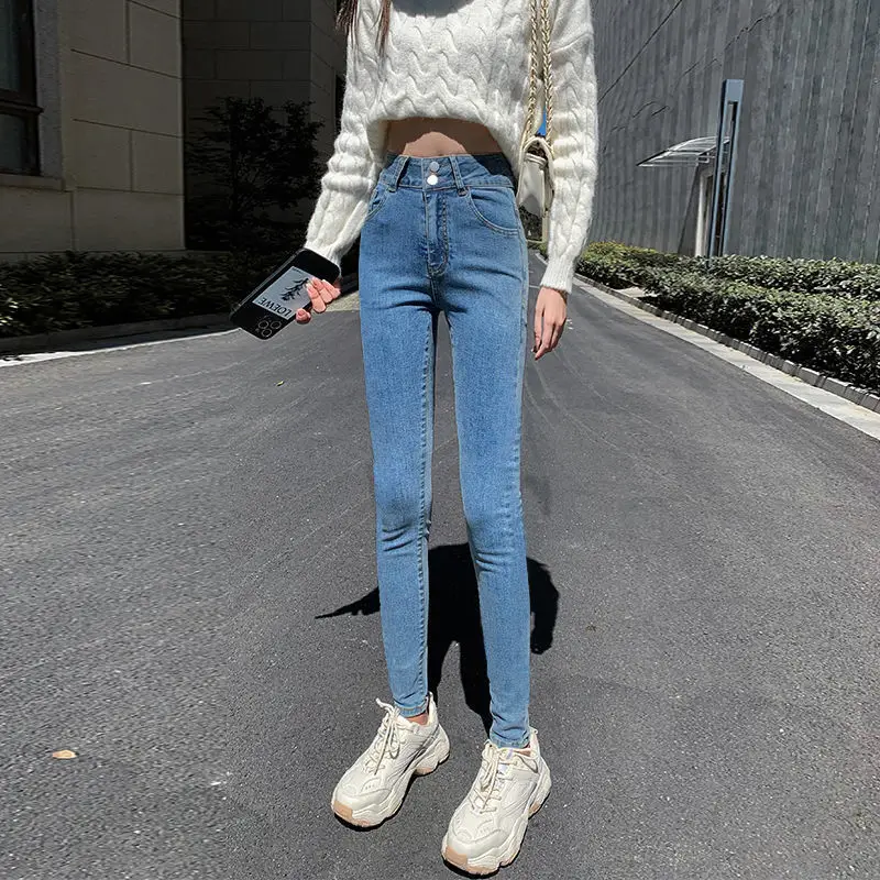 Women Stretch Slim Fit Pencil Pants High Waist New Spring Autumn - Image 3