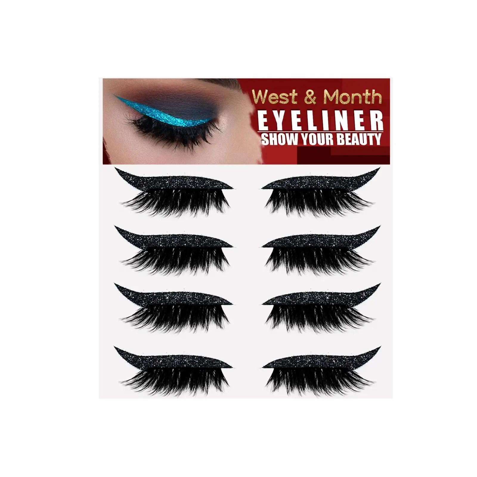 West Month Eyeliner Stickers Gel False Eyelashes Curling - Image 2