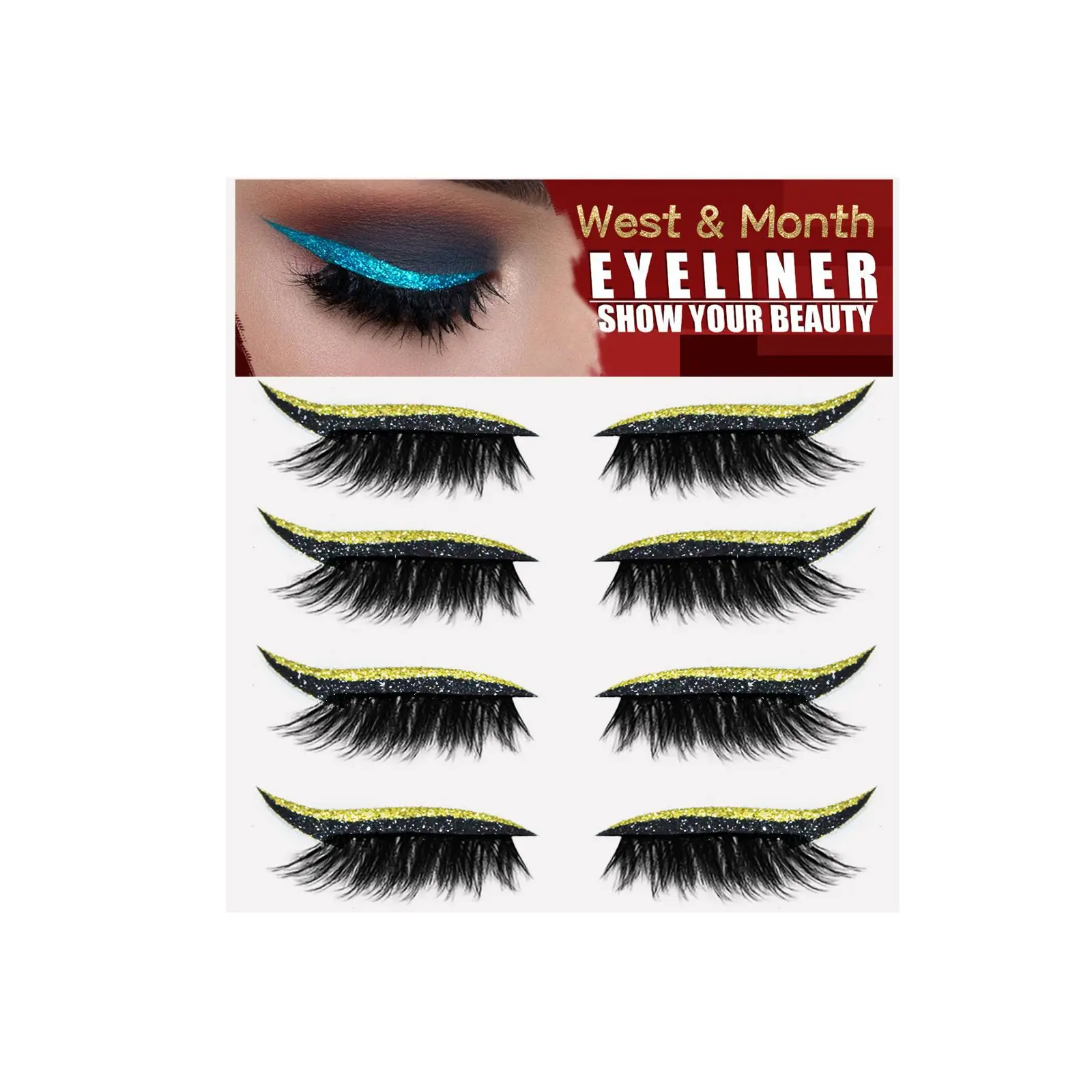West Month Eyeliner Stickers Gel False Eyelashes Curling - Image 3