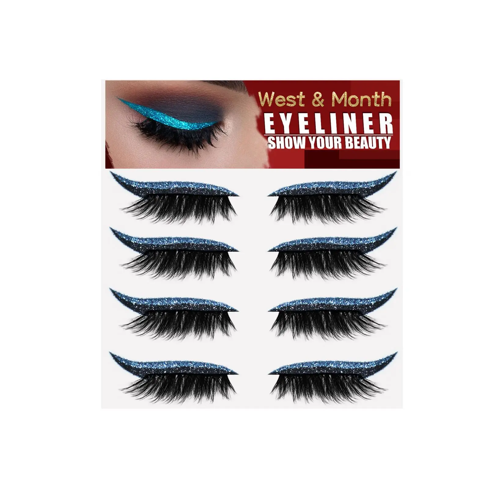 West Month Eyeliner Stickers Gel False Eyelashes Curling - Image 4