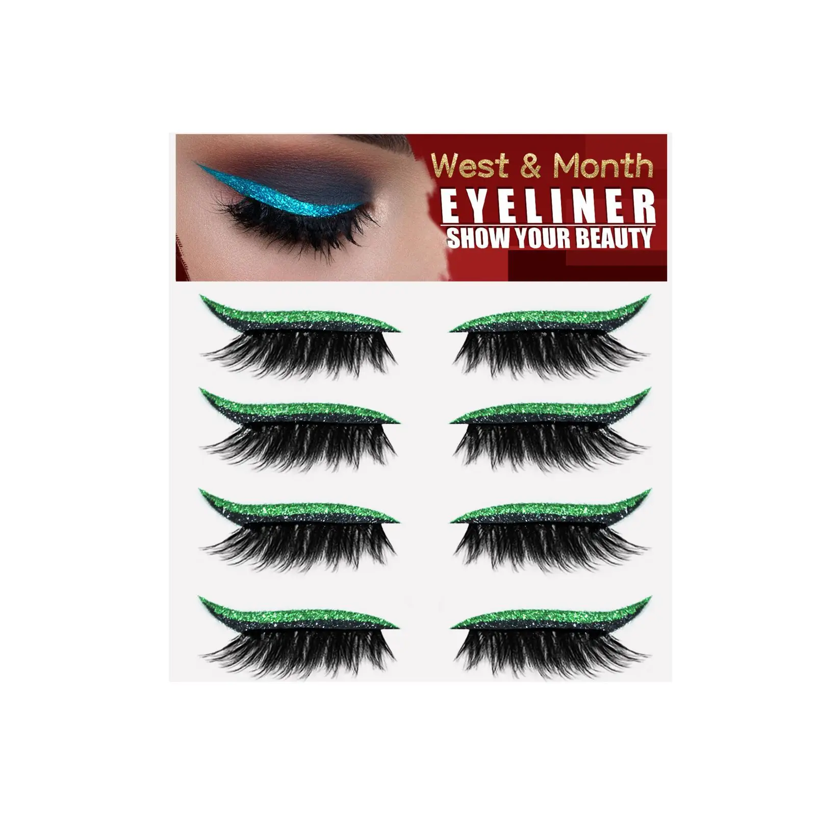 West Month Eyeliner Stickers Gel False Eyelashes Curling - Image 5