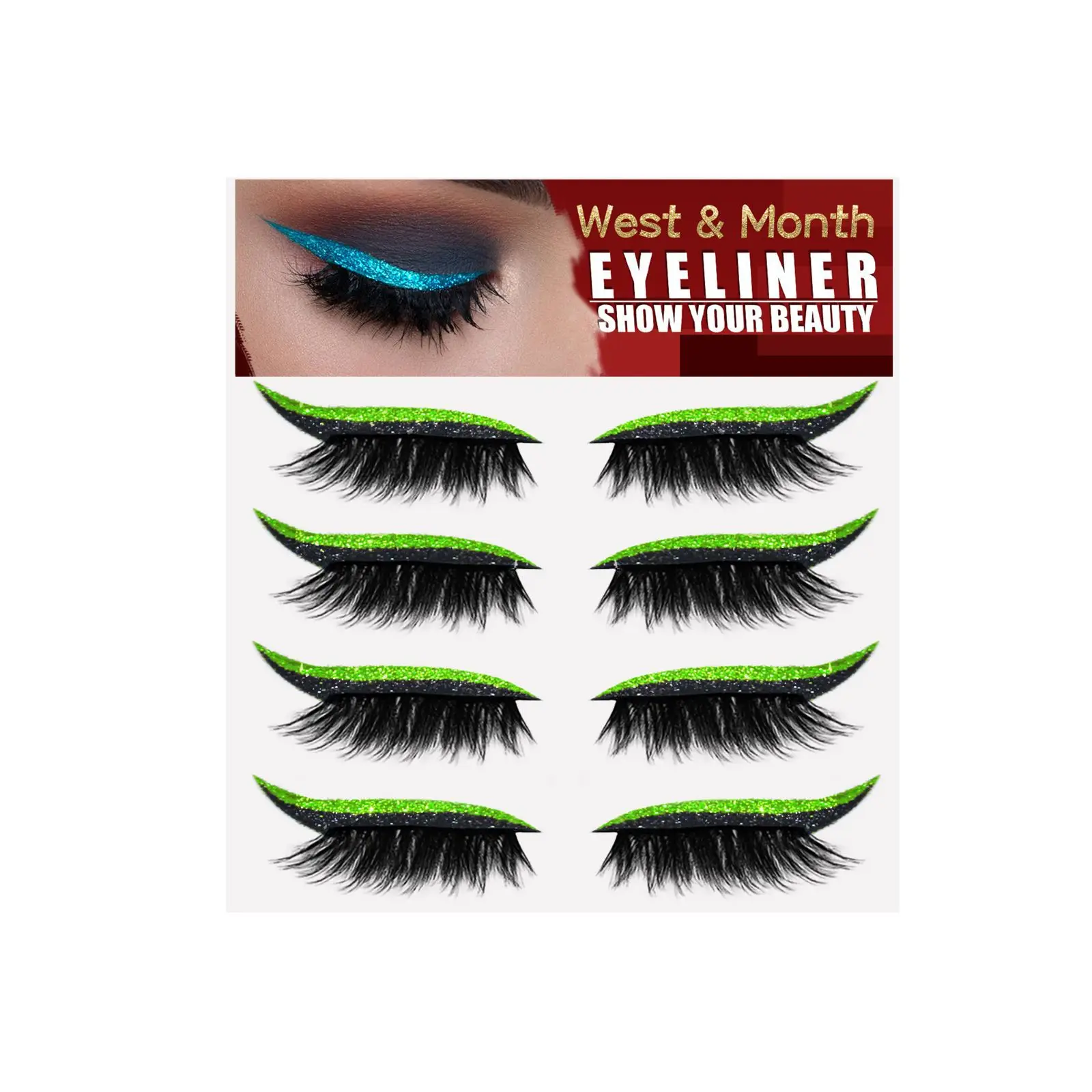 West Month Eyeliner Stickers Gel False Eyelashes Curling - Image 6