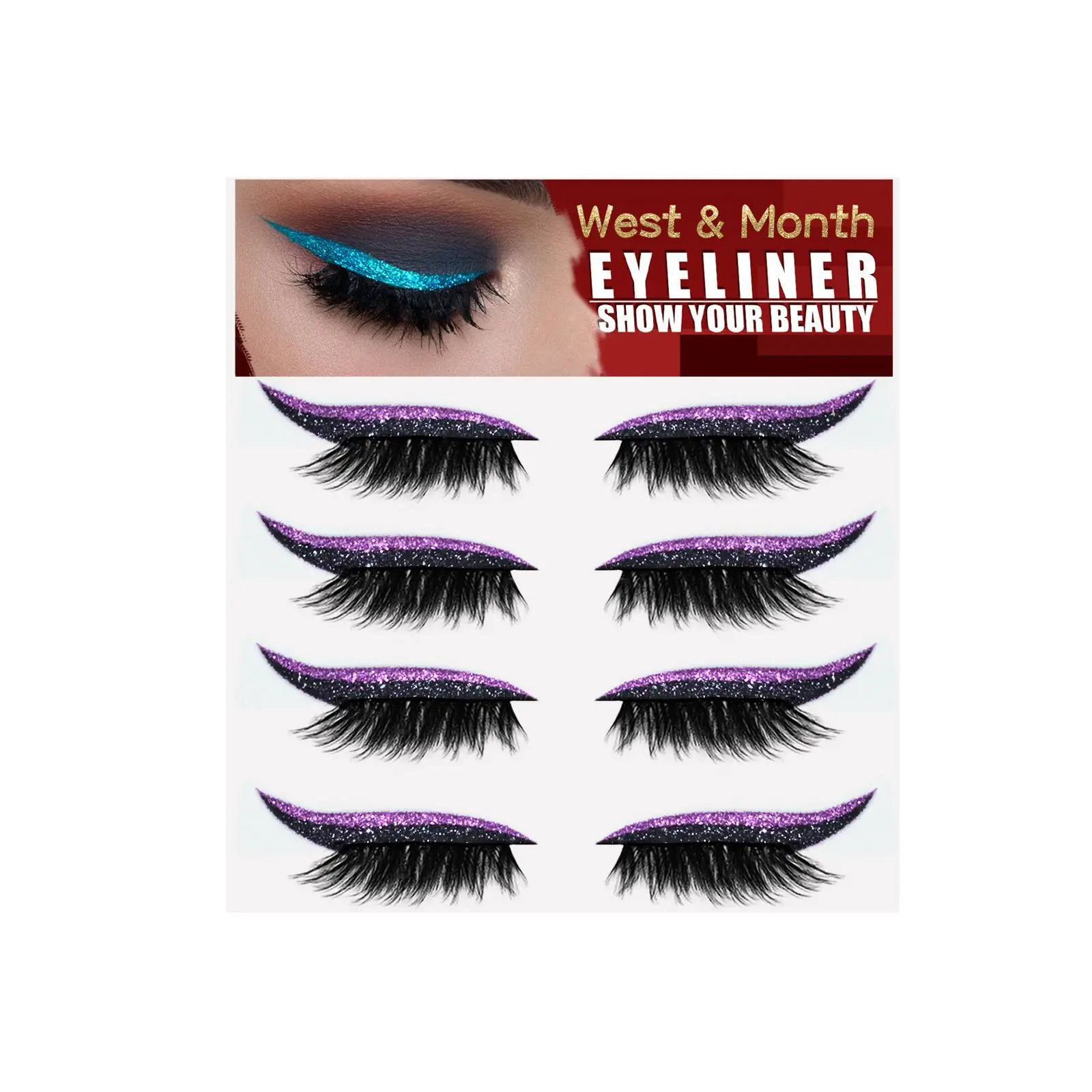 West Month Eyeliner Stickers Gel False Eyelashes Curling - Image 7