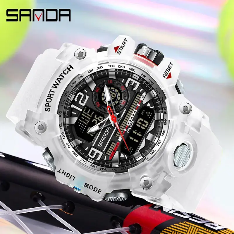 Sanda Pink Digital Sport Watch for Women Men