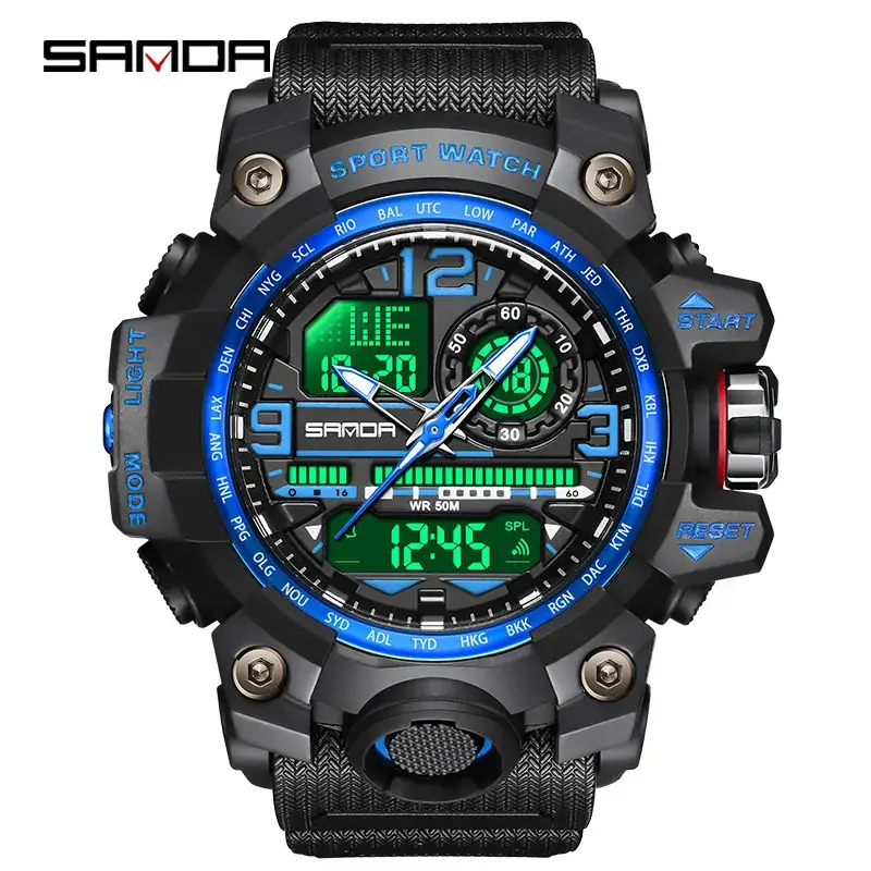 Sanda Pink Digital Sport Watch for Women Men