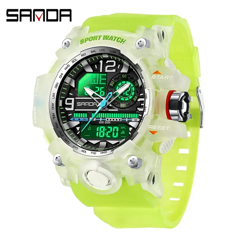 Sanda Pink Digital Sport Watch for Women Men