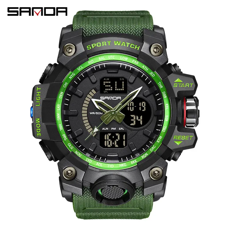 Sanda 3133 Men's Digital Sport Watch White Rose Gold - Image 24