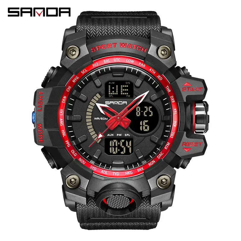 Sanda 3133 Men's Digital Sport Watch White Rose Gold - Image 26